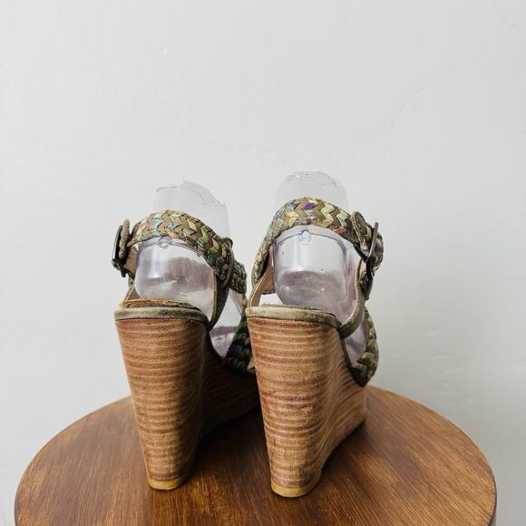 Frye Corrina Whipstitch Ankle Wrap Wedge Sandal Women’s Size 8 - Picture 5 of 10